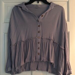 Anthropologie Lilac Button-Up Blouse